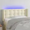 Image de vidaXL Tête de lit à LED Crème 103x16x78/88 cm Similicuir