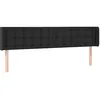 Image de vidaXL Tête de Lit à LED Meuble de Chambre à Coucher Accessoire de Lit Double Tête de Cadre de Lit Intérieur Noir 163x16x78/88 cm Similicuir