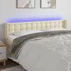 Image de vidaXL Tête de lit à LED Crème 183x16x78/88 cm Similicuir