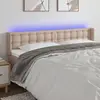 Image de vidaXL Tête de lit à LED Cappuccino 203x16x78/88 cm Similicuir