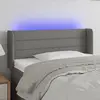 Image de vidaXL Tête de lit à LED Gris foncé 103x16x78/88 cm Tissu