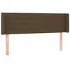 Image de vidaXL Tête de lit à LED Marron foncé 147x16x78/88 cm Tissu