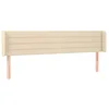 Image de vidaXL Tête de lit à LED Crème 163x16x78/88 cm Tissu