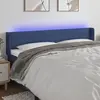 Image de vidaXL Tête de lit à LED Bleu 163x16x78/88 cm Tissu