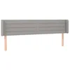 Image de vidaXL Tête de Lit à LED Meuble de Chambre à Coucher Accessoire de Lit Double Tête de Cadre de Lit Intérieur Gris Clair 183x16x78/88 cm Tissu