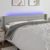 Image de vidaXL Tête de lit à LED Gris clair 183x16x78/88 cm Tissu