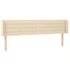 Image de vidaXL Tête de Lit à LED Meuble de Chambre à Coucher Accessoire de Lit Double Tête de Cadre de Lit Intérieur Crème 183x16x78/88 cm Tissu