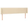 Image de vidaXL Tête de Lit à LED Meuble de Chambre à Coucher Accessoire de Lit Double Tête de Cadre de Lit Intérieur Crème 203x16x78/88 cm Tissu