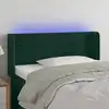 Image de vidaXL Tête de lit à LED Vert foncé 83x16x78/88 cm Velours