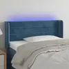 Image de vidaXL Tête de lit à LED Bleu foncé 93x16x78/88 cm Velours