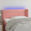 Image de vidaXL Tête de lit à LED Rose 103x16x78/88 cm Velours