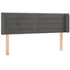 Image de vidaXL Tête de Lit à LED Meuble de Chambre à Coucher Accessoire de Lit Double Tête de Cadre de Lit Intérieur Gris Foncé 147x16x78/88 cm Velours