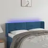 Image de vidaXL Tête de lit à LED Bleu foncé 147x16x78/88 cm Velours