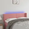 Image de vidaXL Tête de lit à LED Rose 147x16x78/88 cm Velours