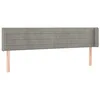 Image de vidaXL Tête de lit à LED Gris clair 183x16x78/88 cm Velours
