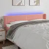 Image de vidaXL Tête de lit à LED Rose 203x16x78/88 cm Velours