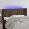 Image de vidaXL Tête de lit à LED Marron foncé 83x16x78/88 cm Tissu