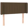 Image de vidaXL Tête de Lit à LED Meuble de Chambre à Coucher Accessoire de Lit Simple Tête de Cadre de Lit Intérieur Marron Foncé 93x16x78/88 cm Tissu