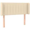 Image de vidaXL Tête de Lit à LED Meuble de Chambre à Coucher Accessoire de Lit Simple Tête de Cadre de Lit Intérieur Crème 93x16x78/88 cm Tissu