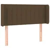 Image de vidaXL Tête de lit à LED Marron foncé 103x16x78/88 cm Tissu