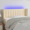 Image de vidaXL Tête de lit à LED Crème 103x16x78/88 cm Tissu