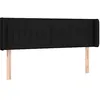 Image de vidaXL Tête de Lit à LED Meuble de Chambre à Coucher Accessoire de Lit Double Tête de Cadre de Lit Intérieur Noir 147x16x78/88 cm Tissu