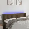 Image de vidaXL Tête de lit à LED Marron foncé 147x16x78/88 cm Tissu