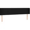 Image de vidaXL Tête de Lit à LED Meuble de Chambre à Coucher Accessoire de Lit Double Tête de Cadre de Lit Intérieur Noir 163x16x78/88 cm Tissu