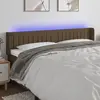 Image de vidaXL Tête de lit à LED Marron foncé 183x16x78/88 cm Tissu