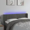 Image de vidaXL Tête de lit à LED Gris foncé 147x16x78/88 cm Velours