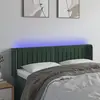 Image de vidaXL Tête de lit à LED Vert foncé 147x16x78/88 cm Velours