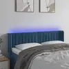 Image de vidaXL Tête de lit à LED Bleu foncé 147x16x78/88 cm Velours