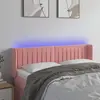 Image de vidaXL Tête de lit à LED Rose 147x16x78/88 cm Velours
