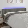 Image de vidaXL Tête de lit à LED Gris clair 163x16x78/88 cm Velours