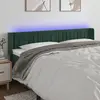 Image de vidaXL Tête de lit à LED Vert foncé 163x16x78/88 cm Velours