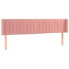 Image de vidaXL Tête de Lit à LED Meuble de Chambre à Coucher Accessoire de Lit Double Tête de Cadre de Lit Intérieur Rose 163x16x78/88 cm Velours