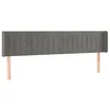 Image de vidaXL Tête de lit à LED Gris clair 183x16x78/88 cm Velours