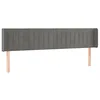 Image de vidaXL Tête de lit à LED Gris clair 203x16x78/88 cm Velours