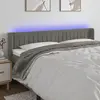Image de vidaXL Tête de lit à LED Gris clair 203x16x78/88 cm Velours