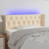 Image de vidaXL Tête de lit à LED Crème 93x16x78/88 cm Tissu