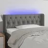 Image de vidaXL Tête de lit à LED Gris foncé 103x16x78/88 cm Tissu