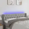 Image de vidaXL Tête de lit à LED Gris clair 147x16x78/88 cm Tissu