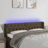 Image de vidaXL Tête de lit à LED Marron foncé 147x16x78/88 cm Tissu