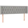 Image de vidaXL Tête de Lit à LED Meuble de Chambre à Coucher Accessoire de Lit Double Tête de Cadre de Lit Intérieur Gris Clair 163x16x78/88 cm Tissu