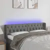 Image de vidaXL Tête de lit à LED Gris foncé 163x16x78/88 cm Tissu