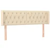 Image de vidaXL Tête de lit à LED Crème 163x16x78/88 cm Tissu