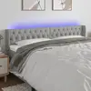 Image de vidaXL Tête de lit à LED Gris clair 203x16x78/88 cm Tissu