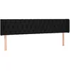 Image de vidaXL Tête de Lit à LED Meuble de Chambre à Coucher Accessoire de Lit Double Tête de Cadre de Lit Intérieur Noir 203x16x78/88 cm Tissu