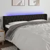Image de vidaXL Tête de lit à LED Noir 203x16x78/88 cm Tissu