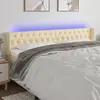 Image de vidaXL Tête de lit à LED Crème 203x16x78/88 cm Tissu